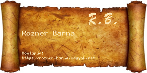 Rozner Barna névjegykártya